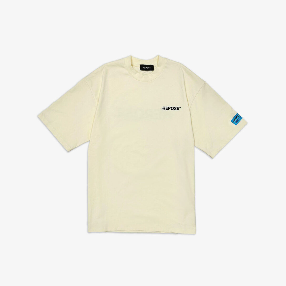 REPOSE Middle Logo Cream White Tee