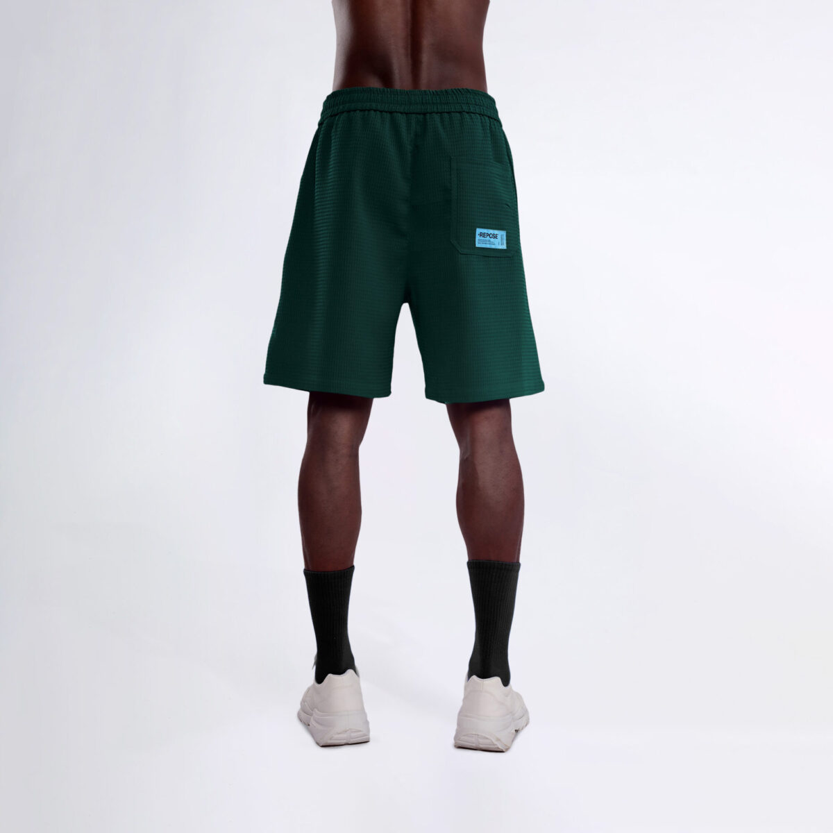 REPOSE Waffle Pine Green Shorts