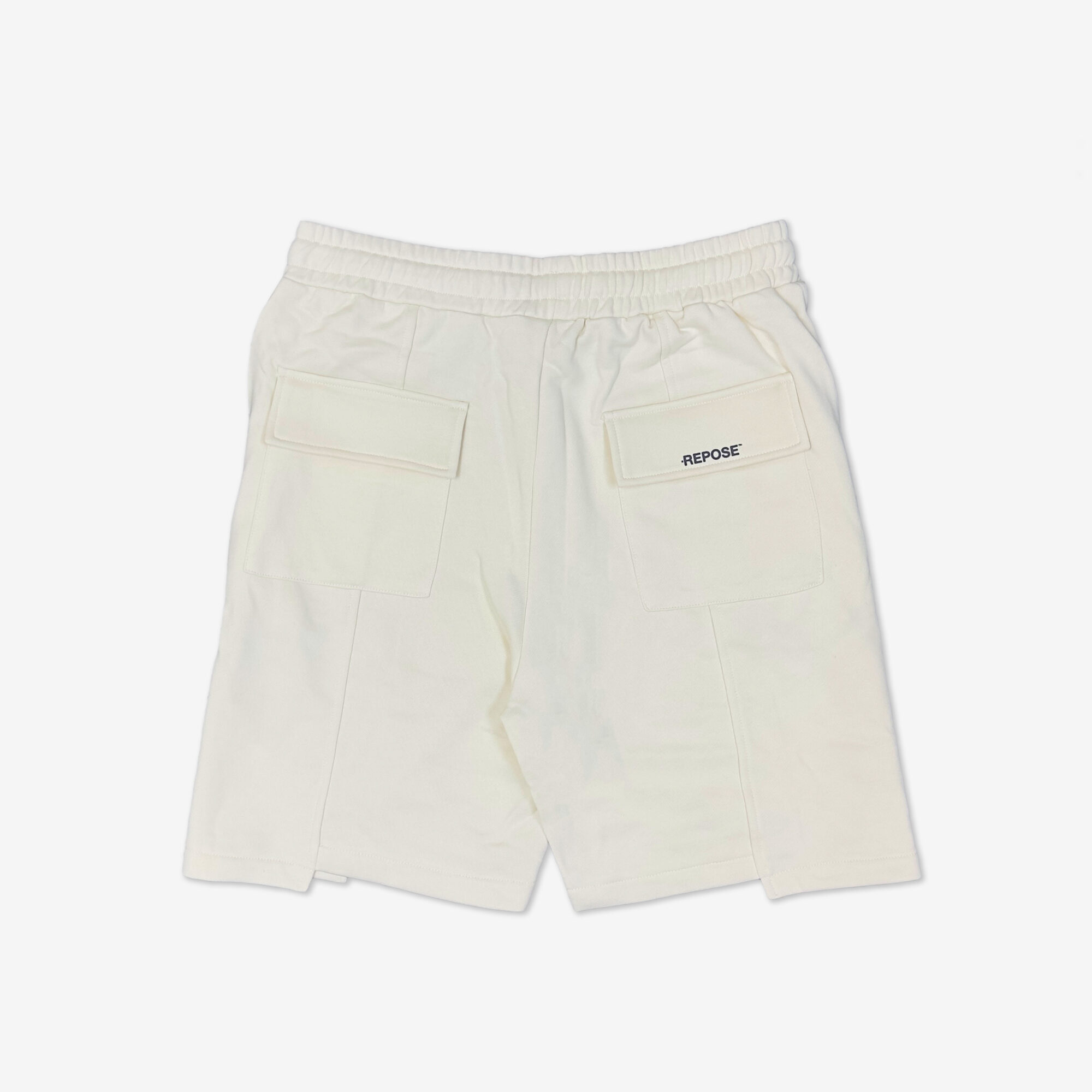 REPOSE Uneven Cut Cream Shorts
