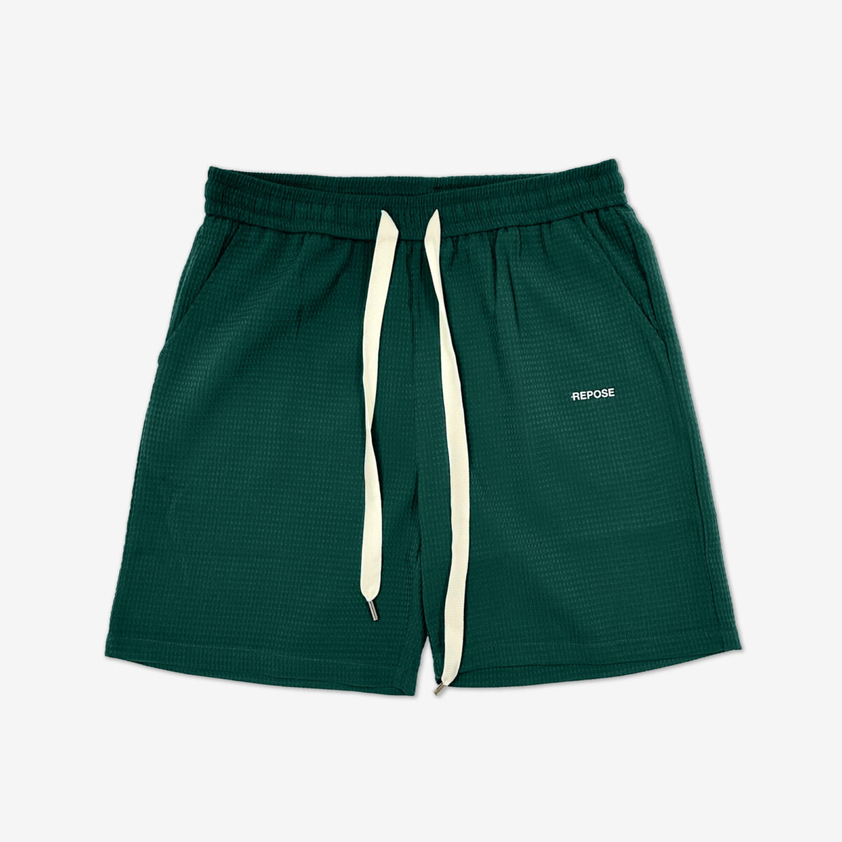 REPOSE Waffle Pine Green Shorts